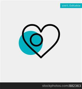 Heart, Bangla, Bangladesh, Country, Flag turquoise highlight circle point Vector icon