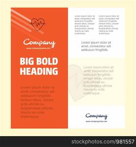Heart beat Business Company Poster Template. with place for text and images. vector background