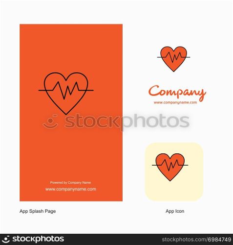 Heart beat Company Logo App Icon and Splash Page Design. Creative Business App Design Elements