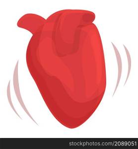 Heart beat icon cartoon vector. Pain disease. Cardiac stress. Heart beat icon cartoon vector. Pain disease