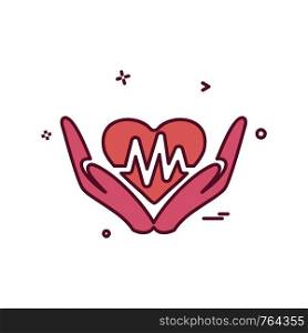 Heart beat icon design vector