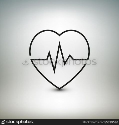 Heart beat icon, healthcare and medical vector illustration.
