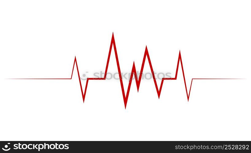 Heart beat line clipart isolated on white background. Red cardiogram. Vector illustration.. Heart beat line clipart isolated on white background. Red cardiogram.