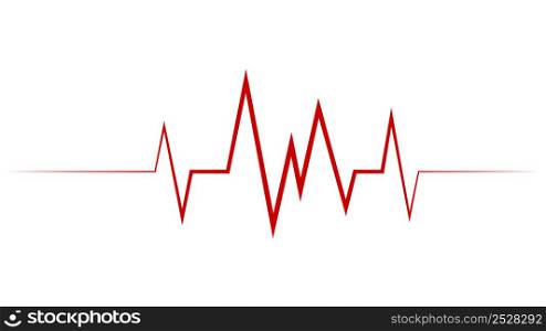 Heart beat line clipart isolated on white background. Red cardiogram. Vector illustration.. Heart beat line clipart isolated on white background. Red cardiogram.
