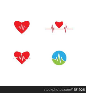 heart beat line logo vector ilustration