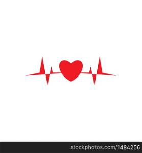 heart beat line logo vector ilustration