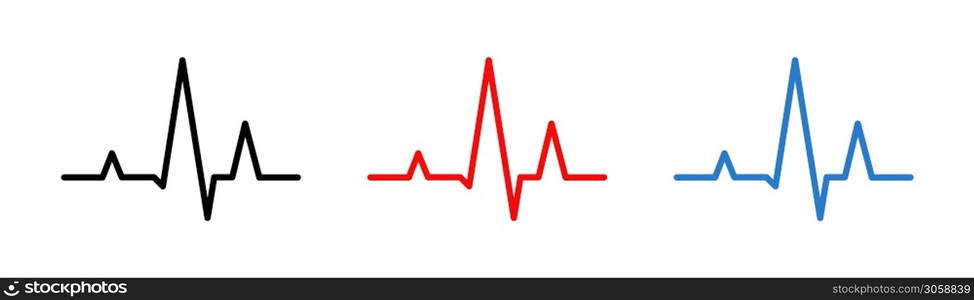 Heart beat line. Medical pulse icon. Health care concept. Vector isolated illustation. EPS 10