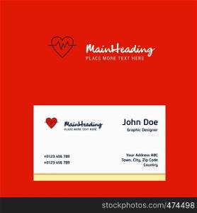 Heart beat logo Design with business card template. Elegant corporate identity. - Vector