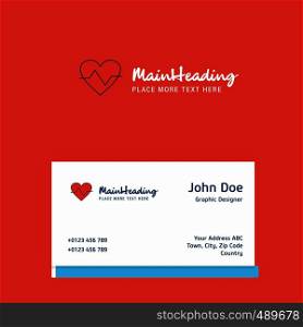 Heart beat logo Design with business card template. Elegant corporate identity. - Vector
