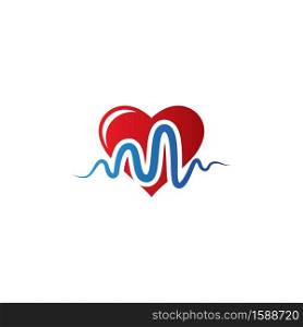 Heart beat logo images illustration design