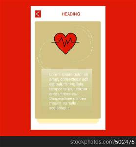 Heart beat mobile vertical banner design design. Vector