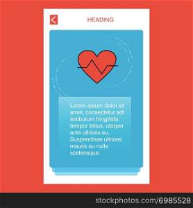 Heart beat mobile vertical banner design design. Vector