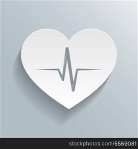 Heart beat rate icon, fitness and exercises concept vector illustration