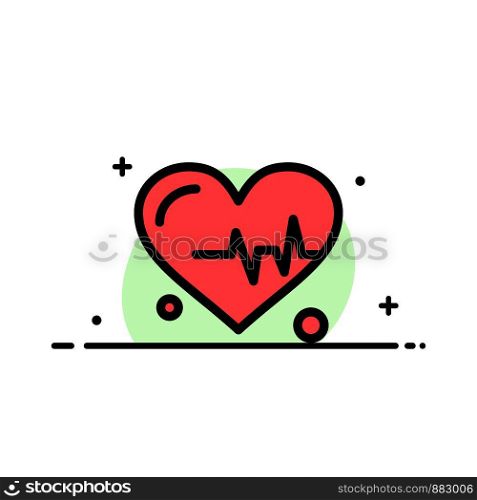 Heart, Beat, Science Business Flat Line Filled Icon Vector Banner Template