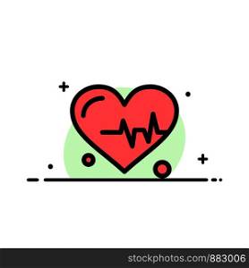 Heart, Beat, Science Business Flat Line Filled Icon Vector Banner Template