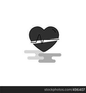 Heart beat Web Icon. Flat Line Filled Gray Icon Vector