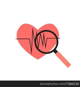 Heart beats cardiogram icon. Medical background