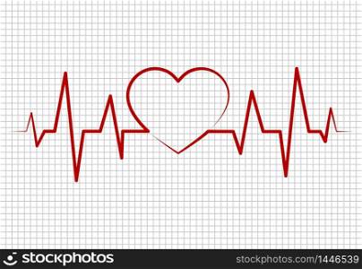 Heart beats, cardiogram.Pulse of life line forming heart shape. Medical design.Healthcare, medical background with heartbeat cardiogram. vector eps10. Heart beats, cardiogram.Pulse of life line forming heart shape. Medical design.Healthcare, medical background with heartbeat cardiogram.vector