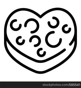 Heart biscuit icon. Outline heart biscuit vector icon for web design isolated on white background. Heart biscuit icon, outline style
