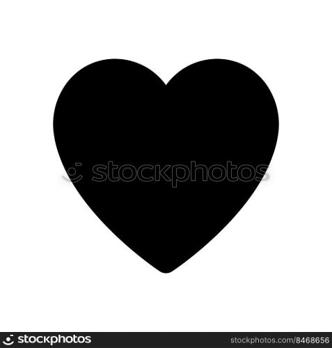 Heart black glyph ui icon. Like button. Expressing love. Sharing reaction. User interface design. Silhouette symbol on white space. Solid pictogram for web, mobile. Isolated vector illustration. Heart black glyph ui icon