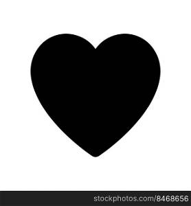 Heart black glyph ui icon. Like button. Expressing love. Sharing reaction. User interface design. Silhouette symbol on white space. Solid pictogram for web, mobile. Isolated vector illustration. Heart black glyph ui icon