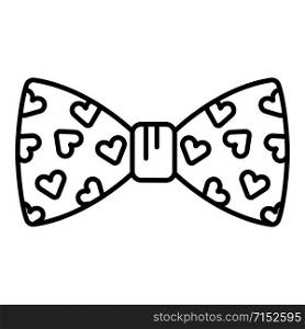 Heart bow tie icon. Outline heart bow tie vector icon for web design isolated on white background. Heart bow tie icon, outline style