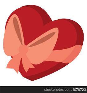 Heart box, illustration, vector on white background.