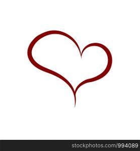 Heart brush icon. Valentines holidays. Vector eps 10. Heart brush icon