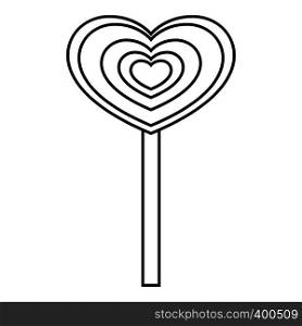 Heart candy icon. Outline illustration of heart candy vector icon for web. Heart candy icon, outline style