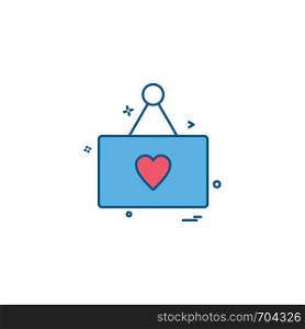 Heart card icon design vector