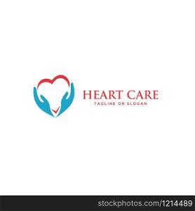 Heart care logo design concept