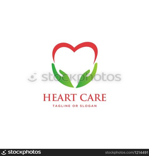 Heart care logo design concept