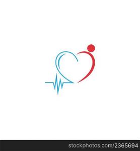 Heart Care logo icon design illustration vector template