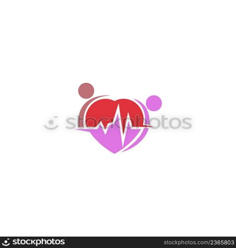 Heart Care logo icon design illustration vector template