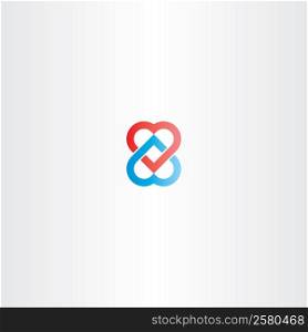 heart chain logo vector icon design