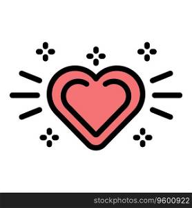 Heart charity icon outline vector. Love person. Activist solidarity color flat. Heart charity icon vector flat