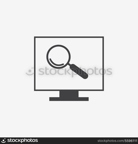 Heart checkup, magnifying glass on an ecg diagram