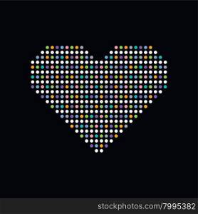 heart colorful dot theme art. colorful dot theme art vector graphic illustration