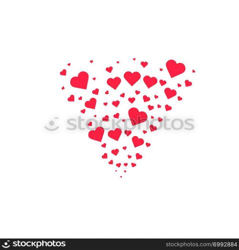 Heart confetti burst isolated. Valentines day concept. Heart shapes background. Vector festive illustration.. Heart shapes background. Heart confetti burst isolated. Valentines day concept. Vector festive illustration.