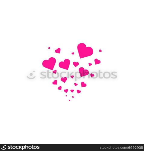 Heart confetti burst isolated. Valentines day concept. Heart shapes background. Vector festive illustration.. Heart shapes background. Heart confetti burst isolated. Valentines day concept. Vector festive illustration.