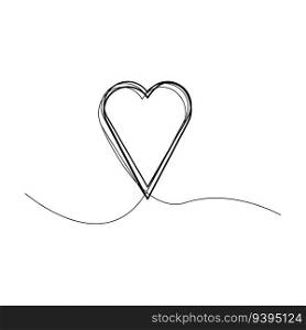 Heart continuous one line drawing. Vector illustration. EPS 10. stock image.. Heart continuous one line drawing. Vector illustration. EPS 10.