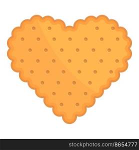 Heart cracker icon cartoon vector. Cookie food. Cake snack. Heart cracker icon cartoon vector. Cookie food