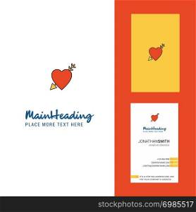 Heart Creative Logo and business card. vertical Design Vector