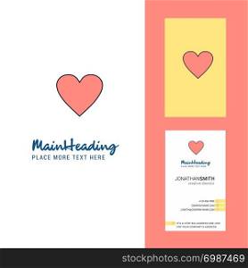 Heart Creative Logo and business card. vertical Design Vector