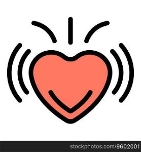 Heart delight icon outline vector. People face. Person happy color flat. Heart delight icon vector flat
