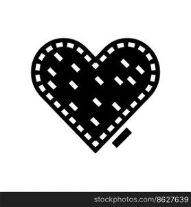 heart denim glyph icon vector. heart denim sign. isolated symbol illustration. heart denim glyph icon vector illustration