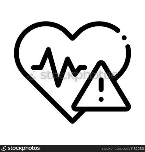 Heart Disease Icon Vector. Outline Heart Disease Sign. Isolated Contour Symbol Illustration. Heart Disease Icon Vector Outline Illustration