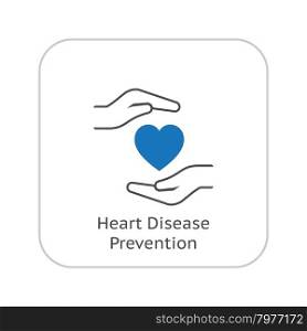 Heart Disease Prevention Icon. Flat Design. Isolated Illustration.. Heart Disease Prevention Icon. Flat Design.