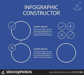 Heart diseases control infographic chart design element set. Abstract vector symbols for infochart with blank copy spaces. Instructional graphics kit. Myriad Pro, Variable Concept fonts used. Heart diseases control infographic chart design element set