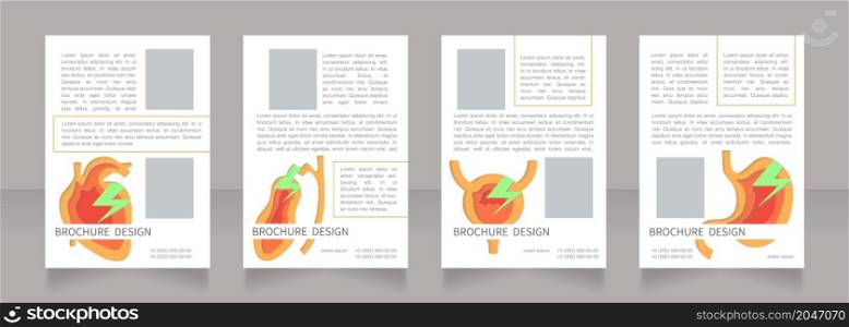 Heart disorder medical indication blank brochure layout design. Vertical poster template set with empty copy space for text. Premade corporate reports collection. Editable flyer paper pages. Heart disorder medical indication blank brochure layout design